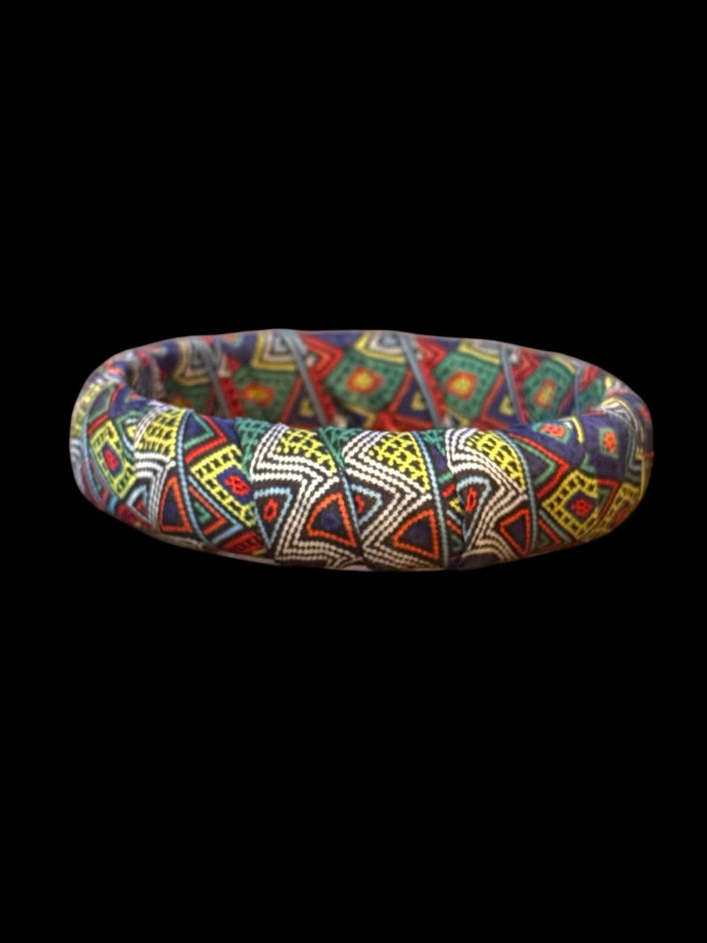 African Zulu print silk wrapped bangle bracelet